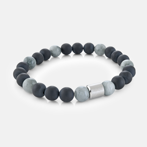8mm Onyx & Eagle's Eye Bead Stretch Bracelet