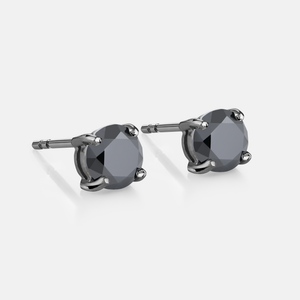 6mm Black Stud Earrings