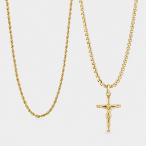 Rope & Crucifix Set (Gold)