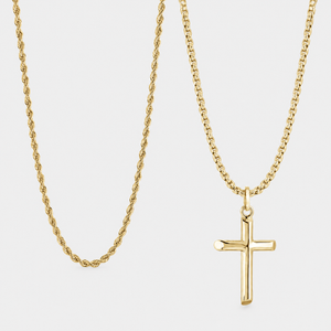 Rope & Cross Set (Gold)